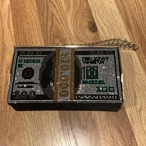 NWOT rhinestone money clutch